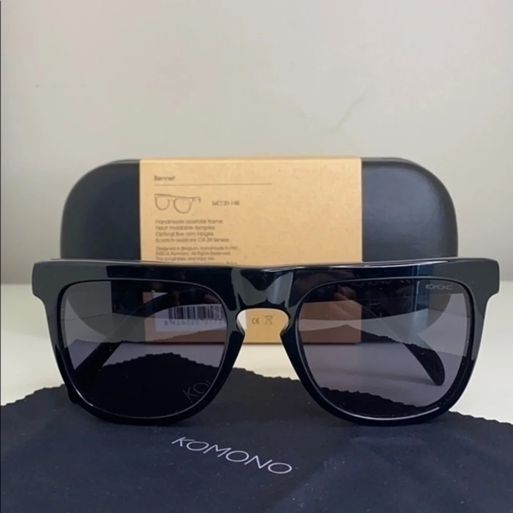 Komono Bennet Glossy Black New Sunglasses